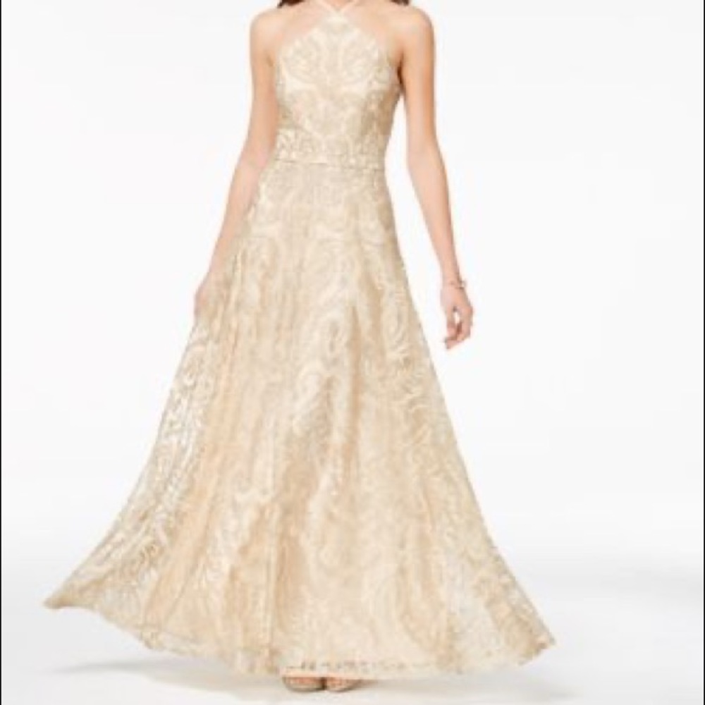 SPEECHLESS Gold Prom Dress